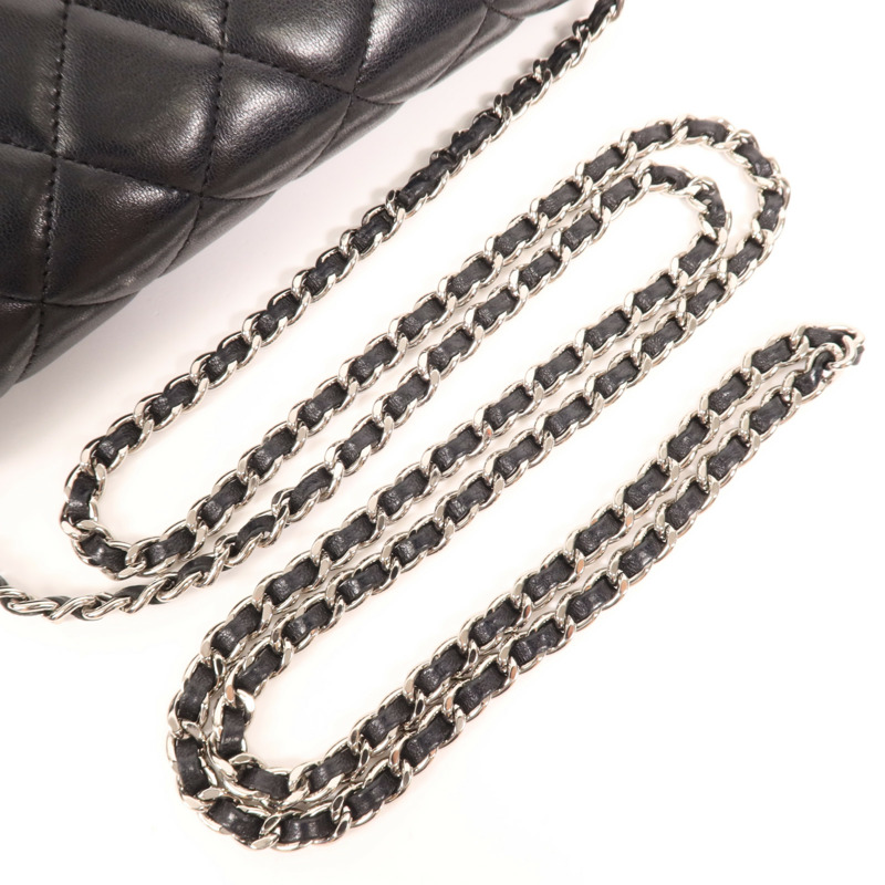 CHANEL 羊皮皮革WOC Wallet On Chain銀扣鏈帶肩背袋-9