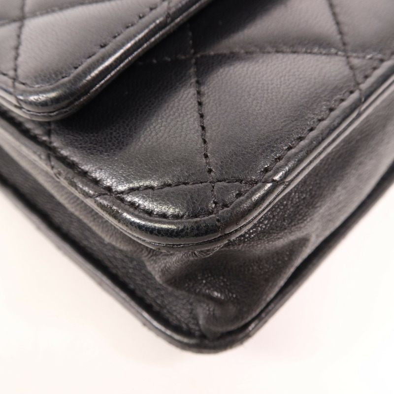 CHANEL 羊皮皮革WOC Wallet On Chain銀扣鏈帶肩背袋-12