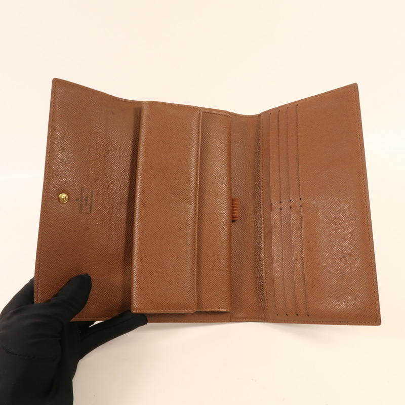 LOUIS VUITTON Monogram Long Wallet金扣長錢包-5