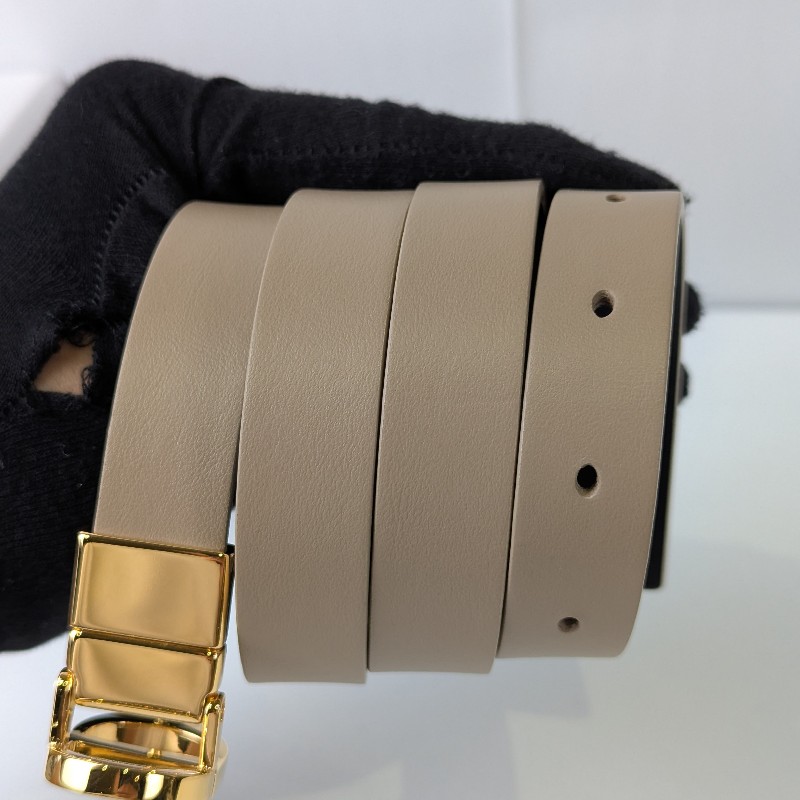 莉亞精品♡Dior 雙面可用翻轉釦黑棕皮帶 九新美品-2