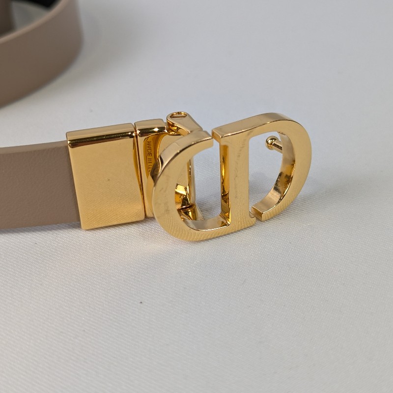 莉亞精品♡Dior 雙面可用翻轉釦黑棕皮帶 九新美品-3