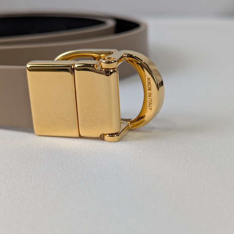 莉亞精品♡Dior 雙面可用翻轉釦黑棕皮帶 九新美品-5