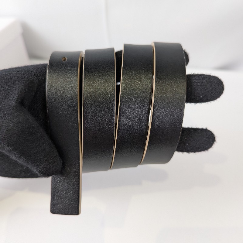 莉亞精品♡Dior 雙面可用翻轉釦黑棕皮帶 九新美品-6