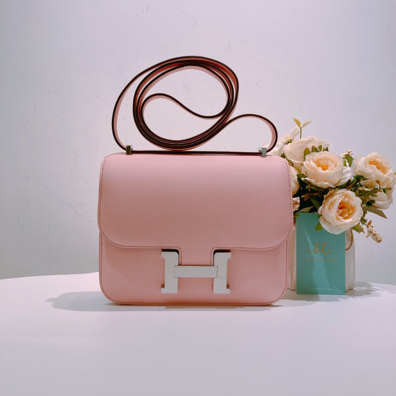 TW4483 Hermes 愛馬仕第三代迷你康康包 櫻花粉銀釦 Mini Constance-III Swift 3Q Rose Sakura x PHW-0