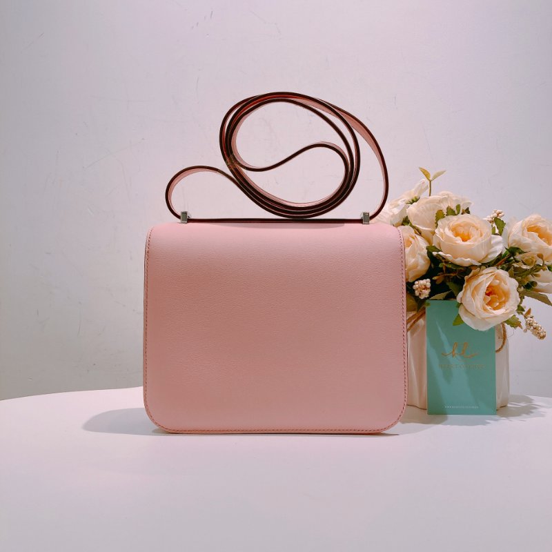 TW4483 Hermes 愛馬仕第三代迷你康康包 櫻花粉銀釦 Mini Constance-III Swift 3Q Rose Sakura x PHW-1