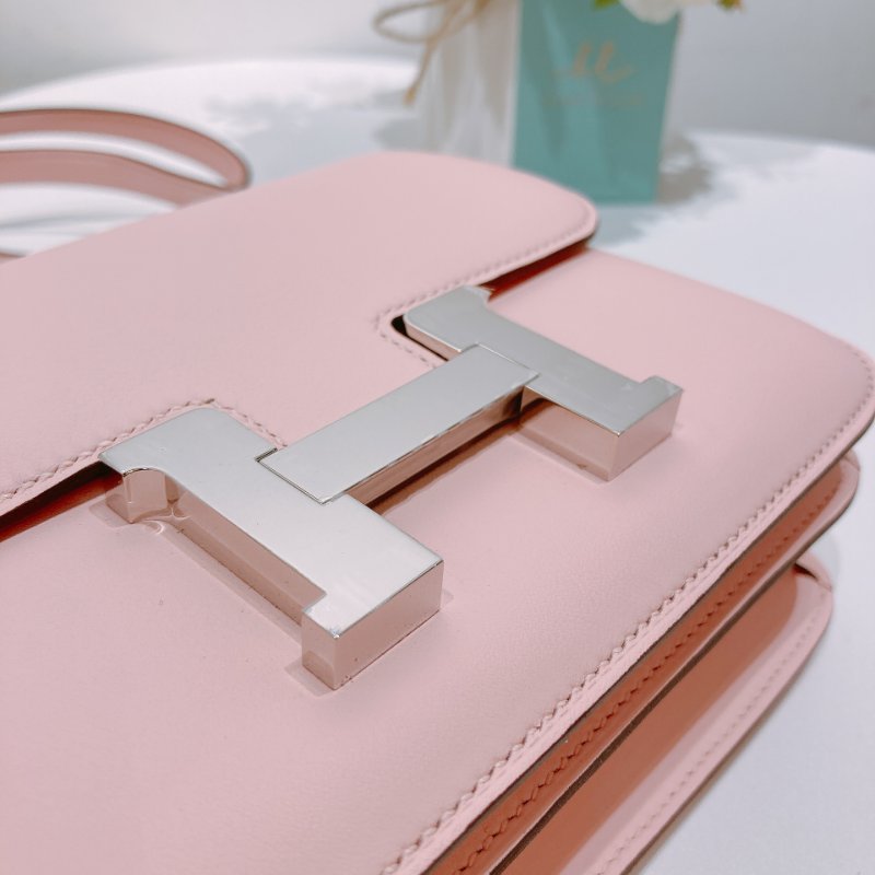 TW4483 Hermes 愛馬仕第三代迷你康康包 櫻花粉銀釦 Mini Constance-III Swift 3Q Rose Sakura x PHW-8