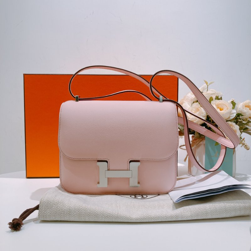 TW4483 Hermes 愛馬仕第三代迷你康康包 櫻花粉銀釦 Mini Constance-III Swift 3Q Rose Sakura x PHW-16