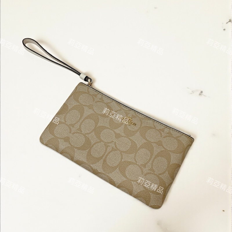 莉亞精品♡Coach 白老花大手拿包 二手-0
