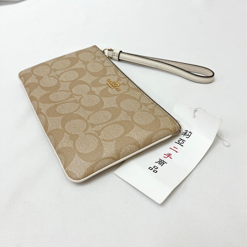 莉亞精品♡Coach 白老花大手拿包 二手-4