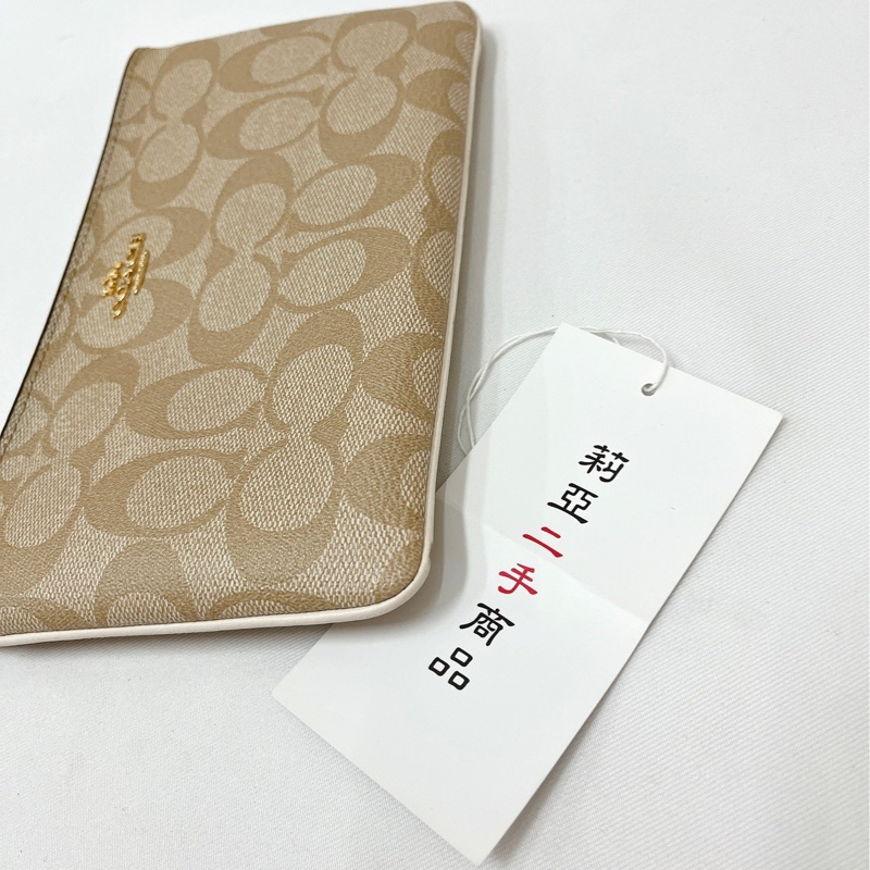 莉亞精品♡Coach 白老花大手拿包 二手-7