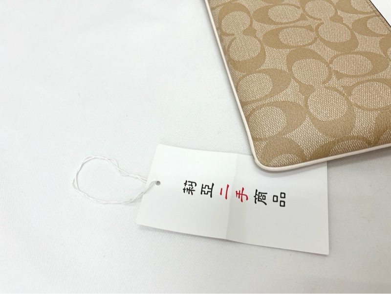 莉亞精品♡Coach 白老花大手拿包 二手-10