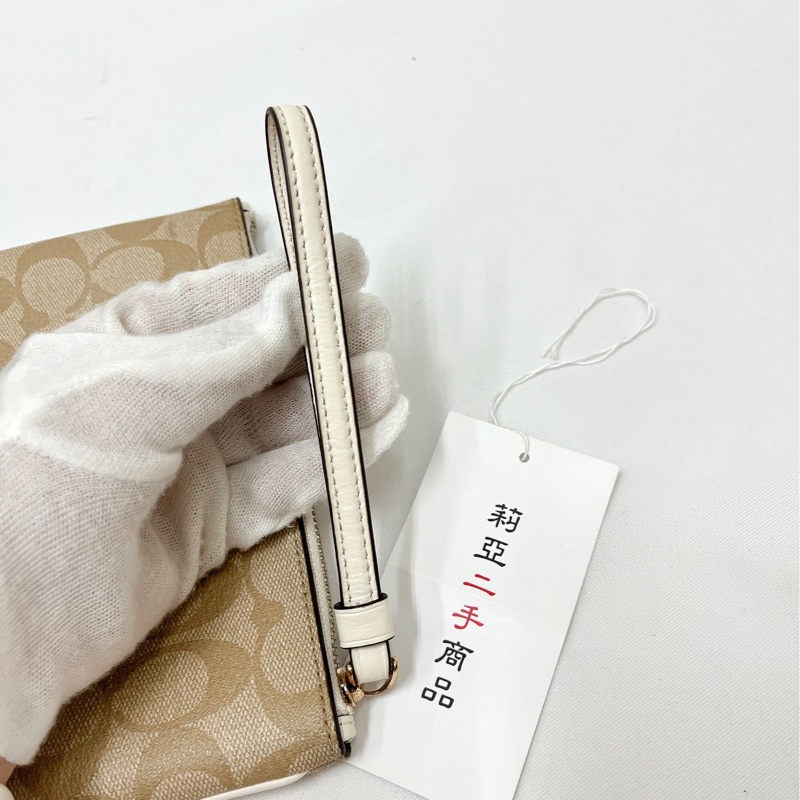莉亞精品♡Coach 白老花大手拿包 二手-11