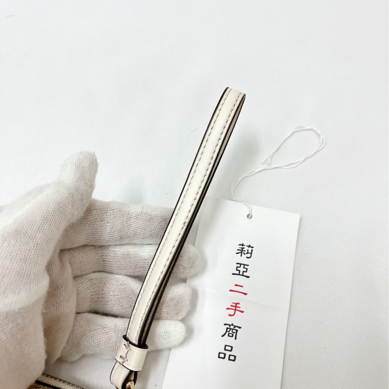 莉亞精品♡Coach 白老花大手拿包 二手-12