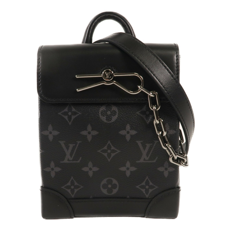 LOUIS VUITTON Monogram-Eclipse Nano Steamer銀扣肩背袋-0