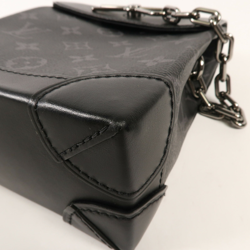 LOUIS VUITTON Monogram-Eclipse Nano Steamer銀扣肩背袋-5
