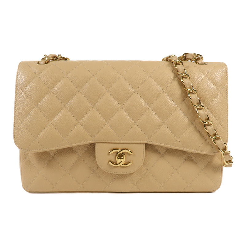 CHANEL 牛皮皮革Large Classic金扣鏈帶肩背袋-0