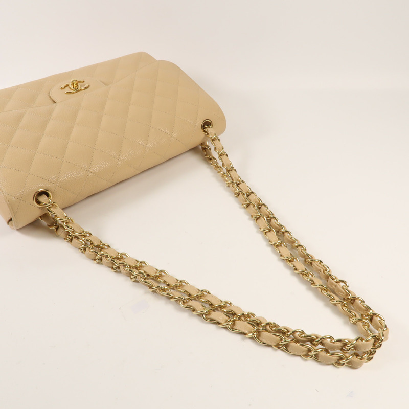 CHANEL 牛皮皮革Large Classic金扣鏈帶肩背袋-4