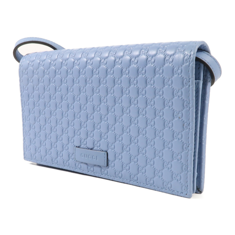 GUCCI Guccissima皮革Shoulder Wallet銀扣肩背袋-2