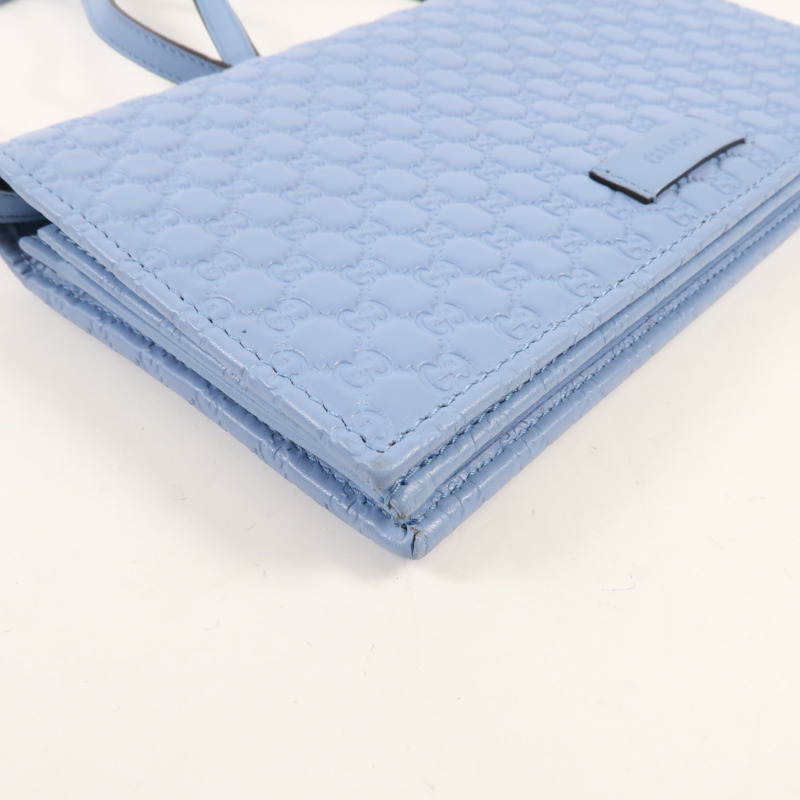 GUCCI Guccissima皮革Shoulder Wallet銀扣肩背袋-4