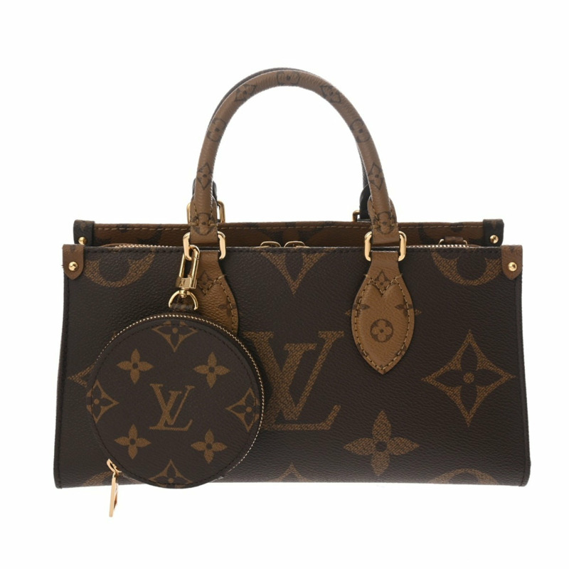 LOUIS VUITTON Monogram Reverse On the Go 新款兩用棕色 M46653 女士帆布手提包-1