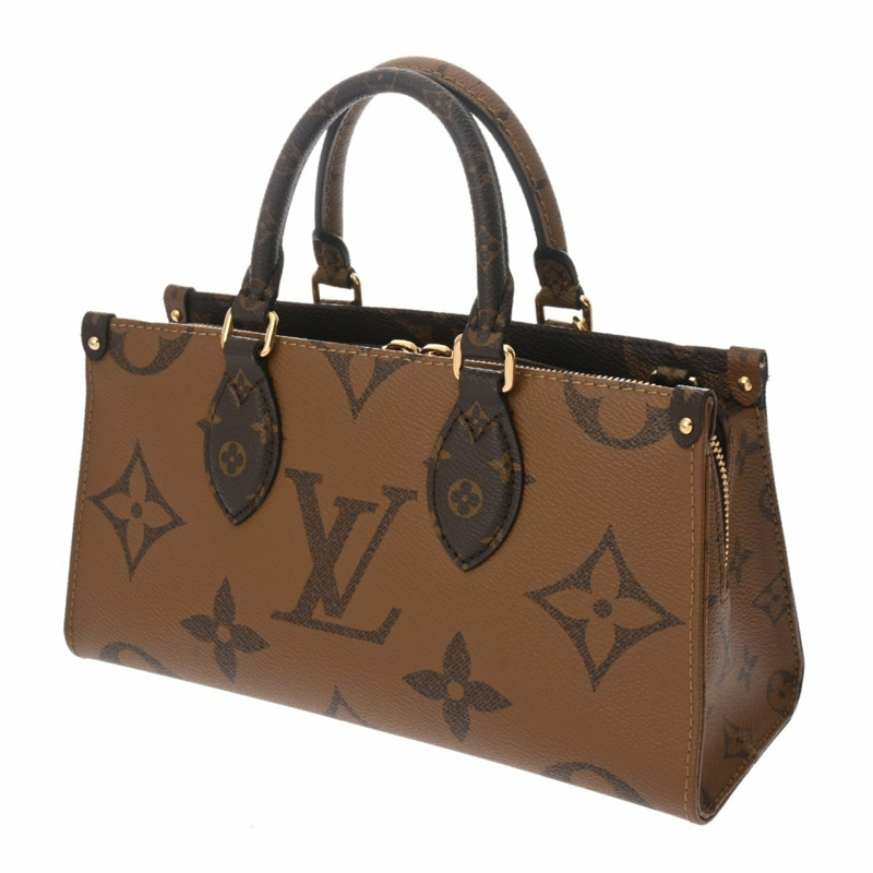 LOUIS VUITTON Monogram Reverse On the Go 新款兩用棕色 M46653 女士帆布手提包-2