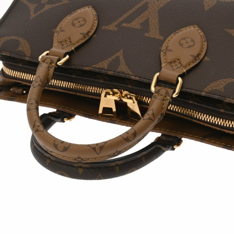 LOUIS VUITTON Monogram Reverse On the Go 新款兩用棕色 M46653 女士帆布手提包-3
