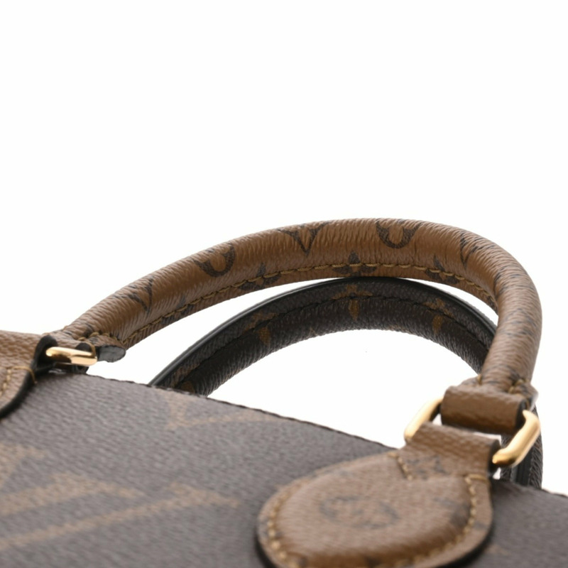 LOUIS VUITTON Monogram Reverse On the Go 新款兩用棕色 M46653 女士帆布手提包-4