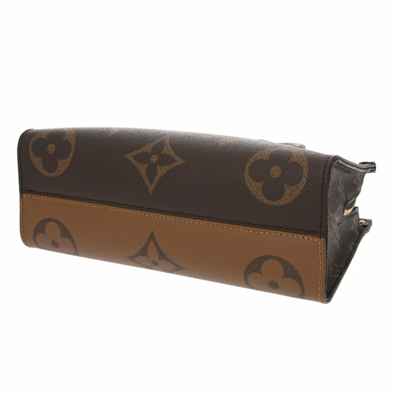 LOUIS VUITTON Monogram Reverse On the Go 新款兩用棕色 M46653 女士帆布手提包-5
