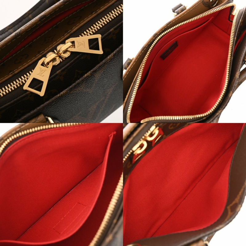 LOUIS VUITTON Monogram Reverse On the Go 新款兩用棕色 M46653 女士帆布手提包-8