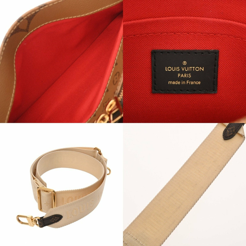 LOUIS VUITTON Monogram Reverse On the Go 新款兩用棕色 M46653 女士帆布手提包-9