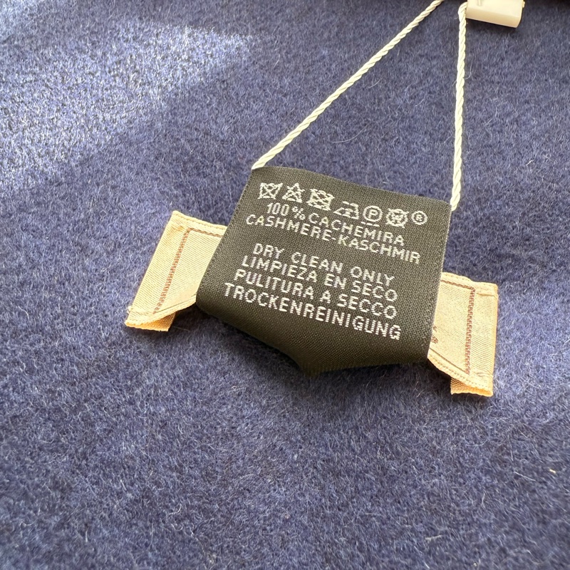 HERMES 深藍色刺繡圍巾-7