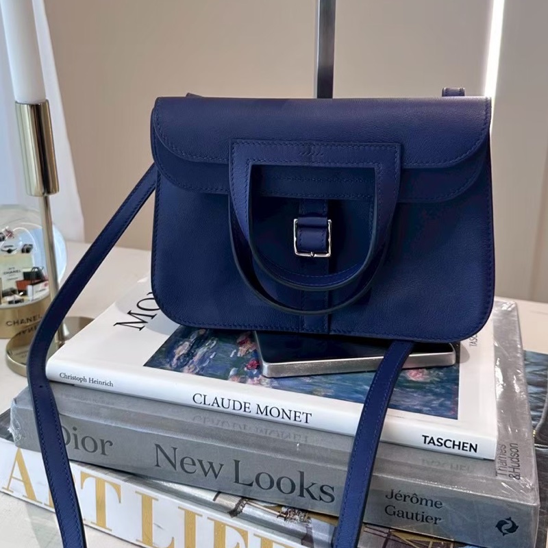 HERMES Mini Halzan 深藍色 Y刻-0