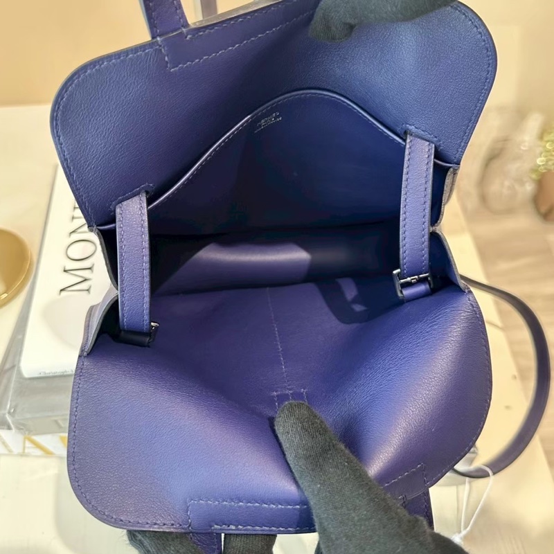 HERMES Mini Halzan 深藍色 Y刻-6