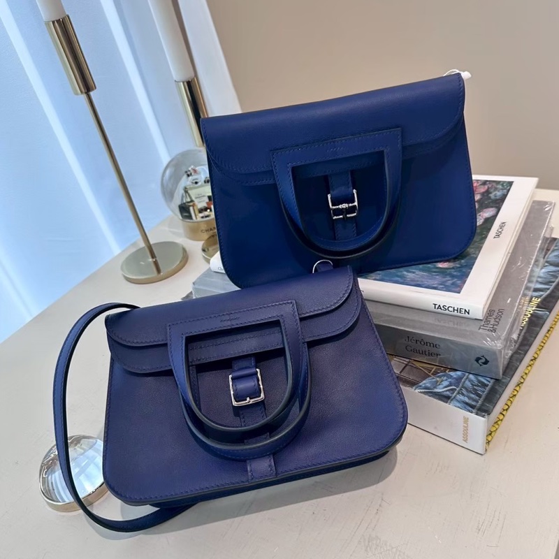 HERMES Mini Halzan 深藍色 Y刻-11