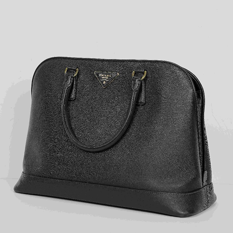 PRADA 純色徽標 黑色 手提包 肩背包 斜背包-2