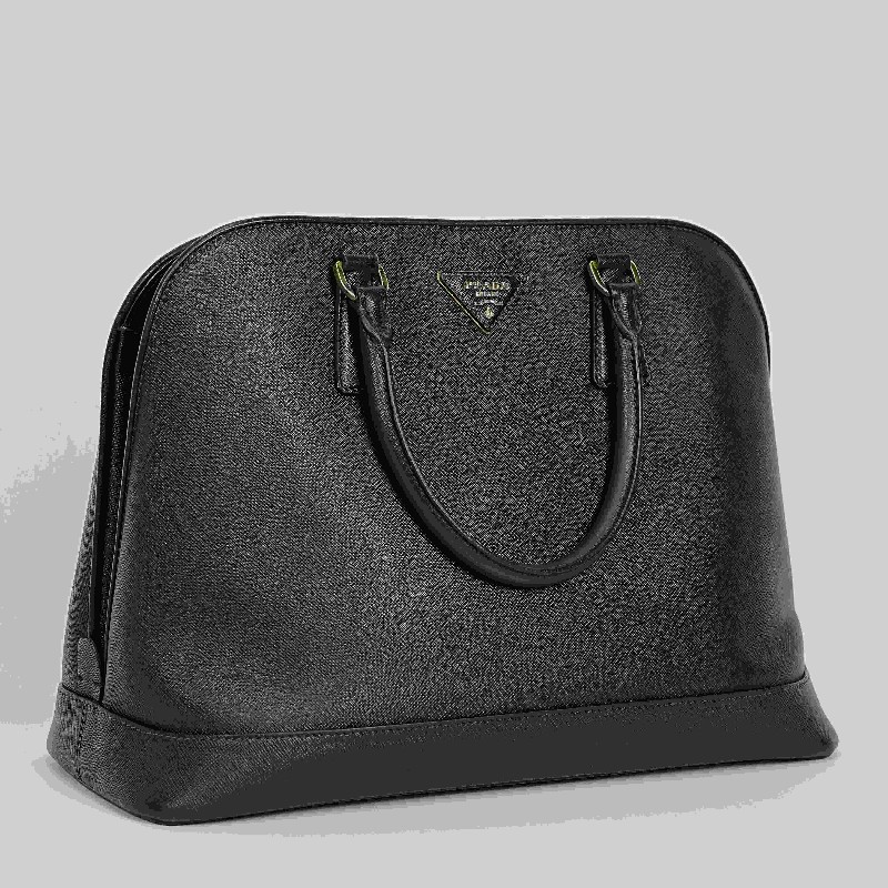 PRADA 純色徽標 黑色 手提包 肩背包 斜背包-3
