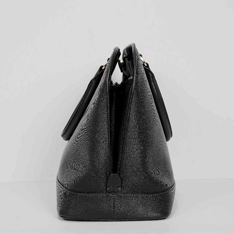 PRADA 純色徽標 黑色 手提包 肩背包 斜背包-4