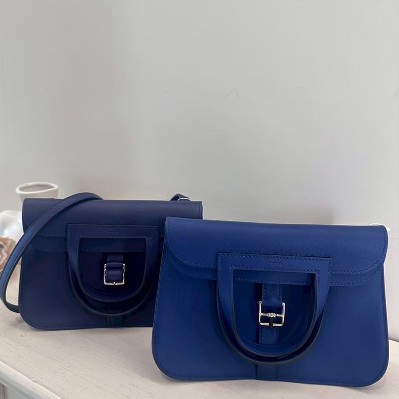 HERMES Mini Halzan 深藍銀釦 D刻-10