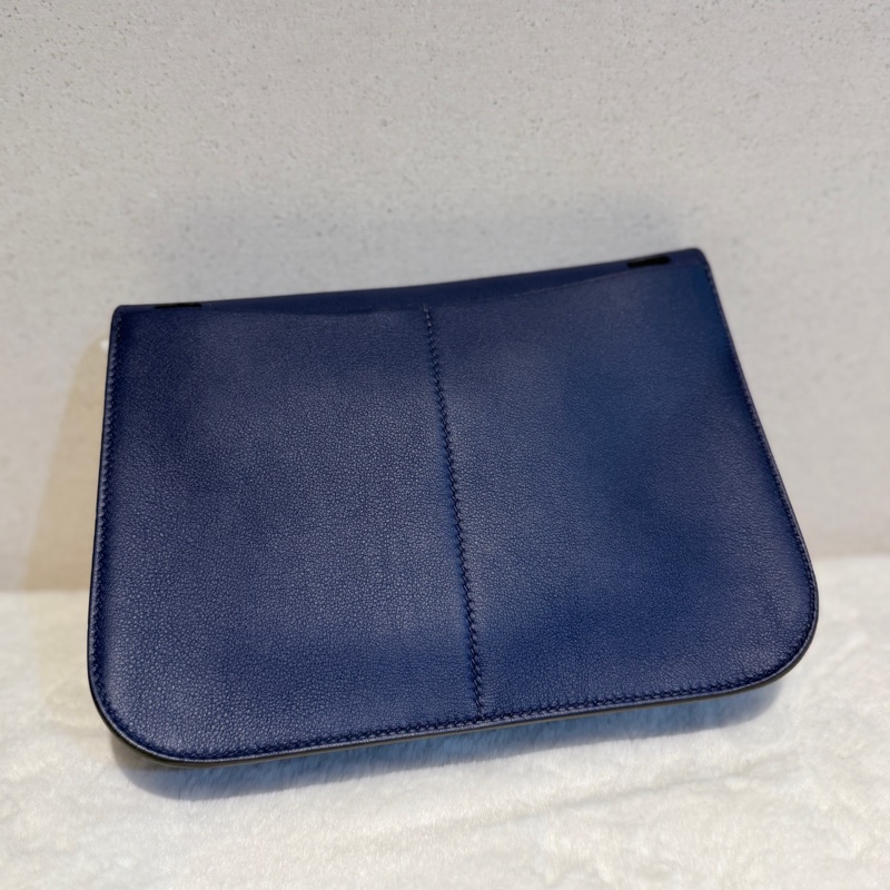 HERMES Mini Halzan 深藍銀釦 D刻-6