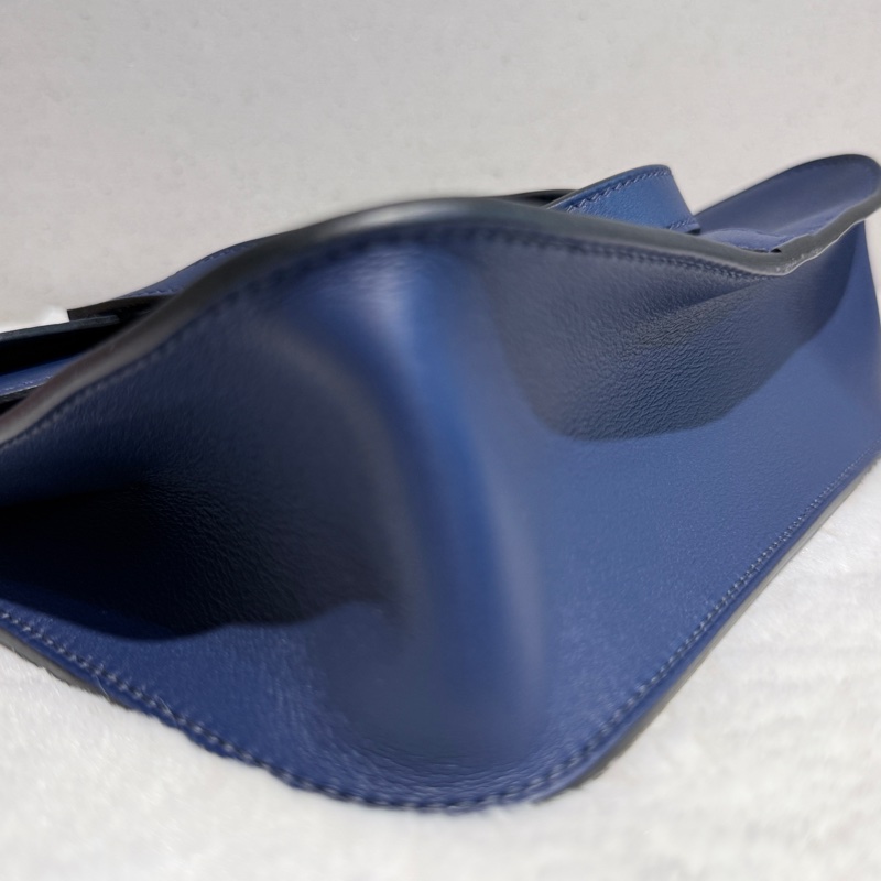 HERMES Mini Halzan 深藍銀釦 D刻-9