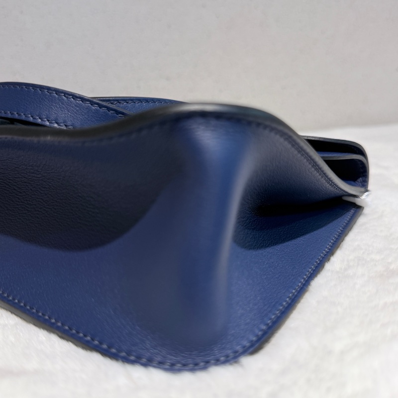 HERMES Mini Halzan 深藍銀釦 D刻-11