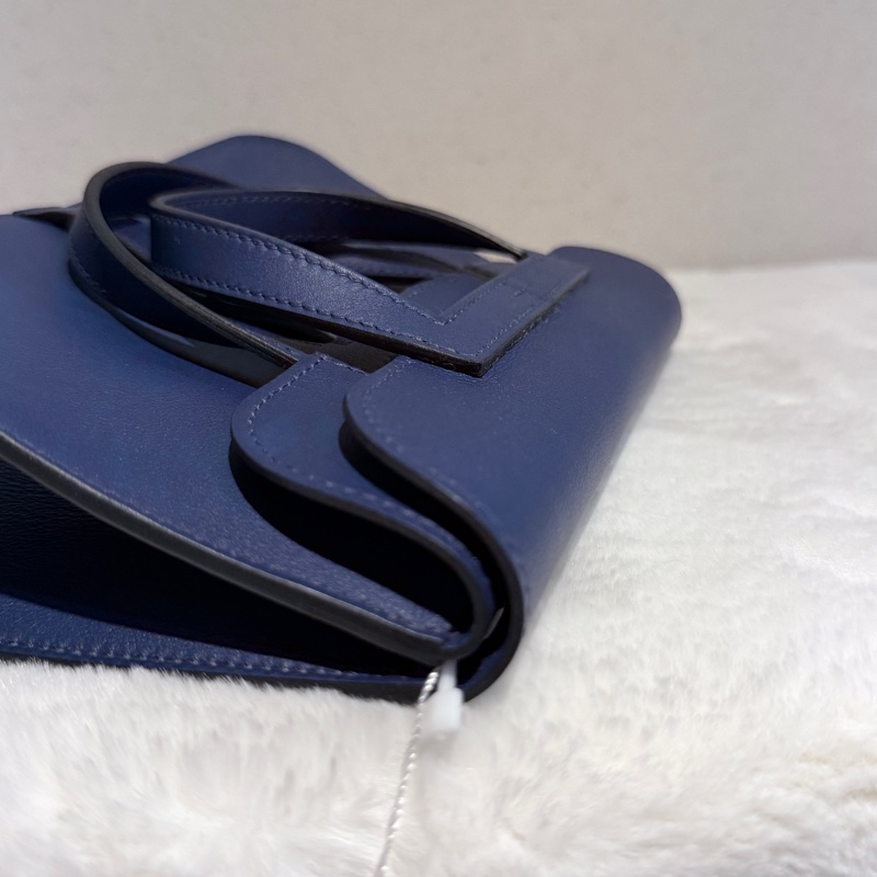 HERMES Mini Halzan 深藍銀釦 D刻-13