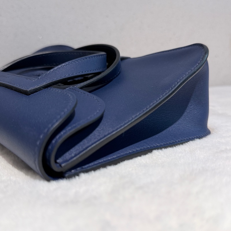 HERMES Mini Halzan 深藍銀釦 D刻-14
