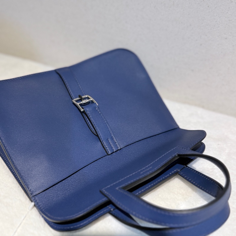 HERMES Mini Halzan 深藍銀釦 D刻-15