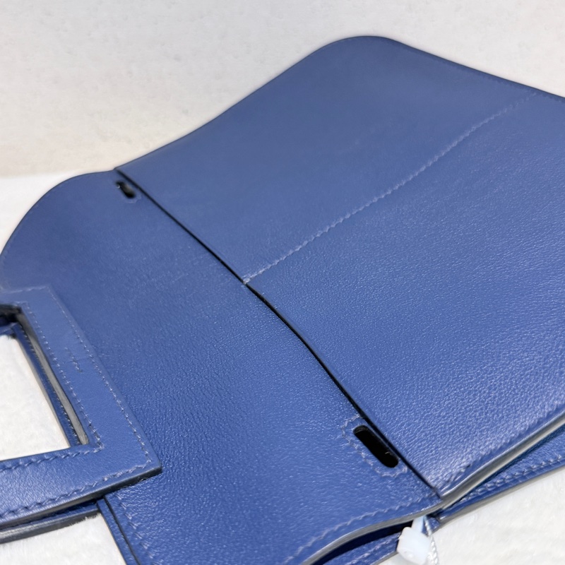 HERMES Mini Halzan 深藍銀釦 D刻-18