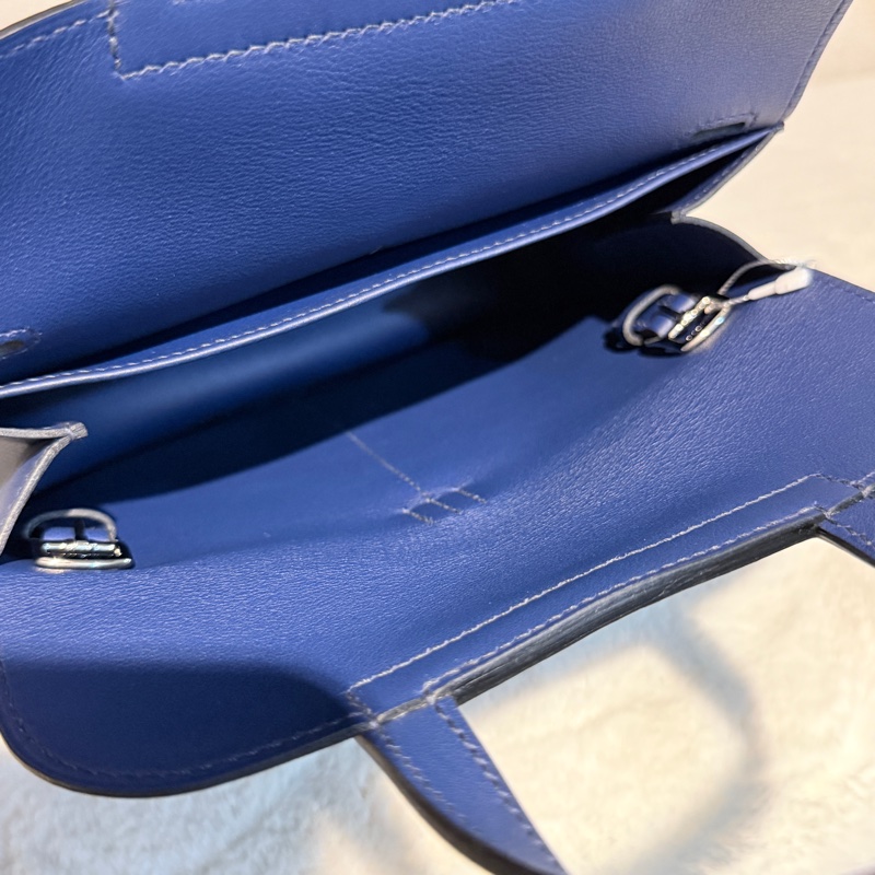 HERMES Mini Halzan 深藍銀釦 D刻-20