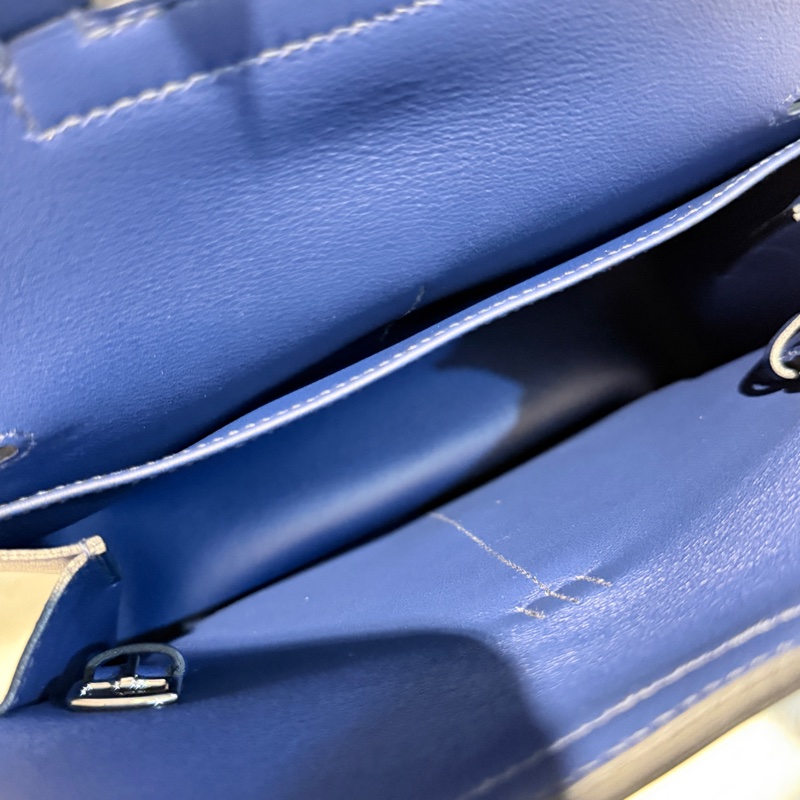 HERMES Mini Halzan 深藍銀釦 D刻-21