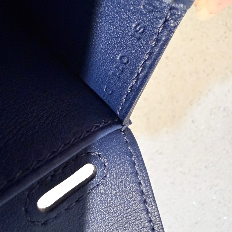 HERMES Mini Halzan 深藍銀釦 D刻-22