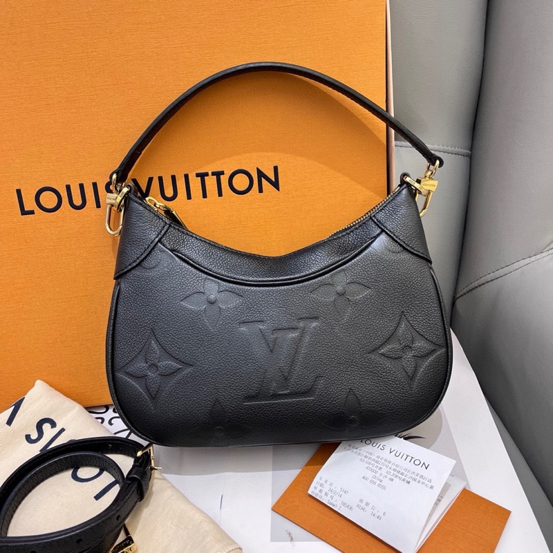 99新LV全皮黑色牛角月亮包bagatell-0
