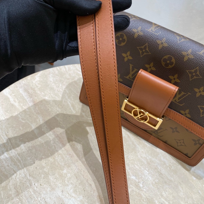 LV DAUPHINE 達芙妮中號手袋老花單肩斜挎包鏈條-20